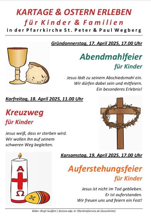 Kartage und Ostern für Kinder und Familien