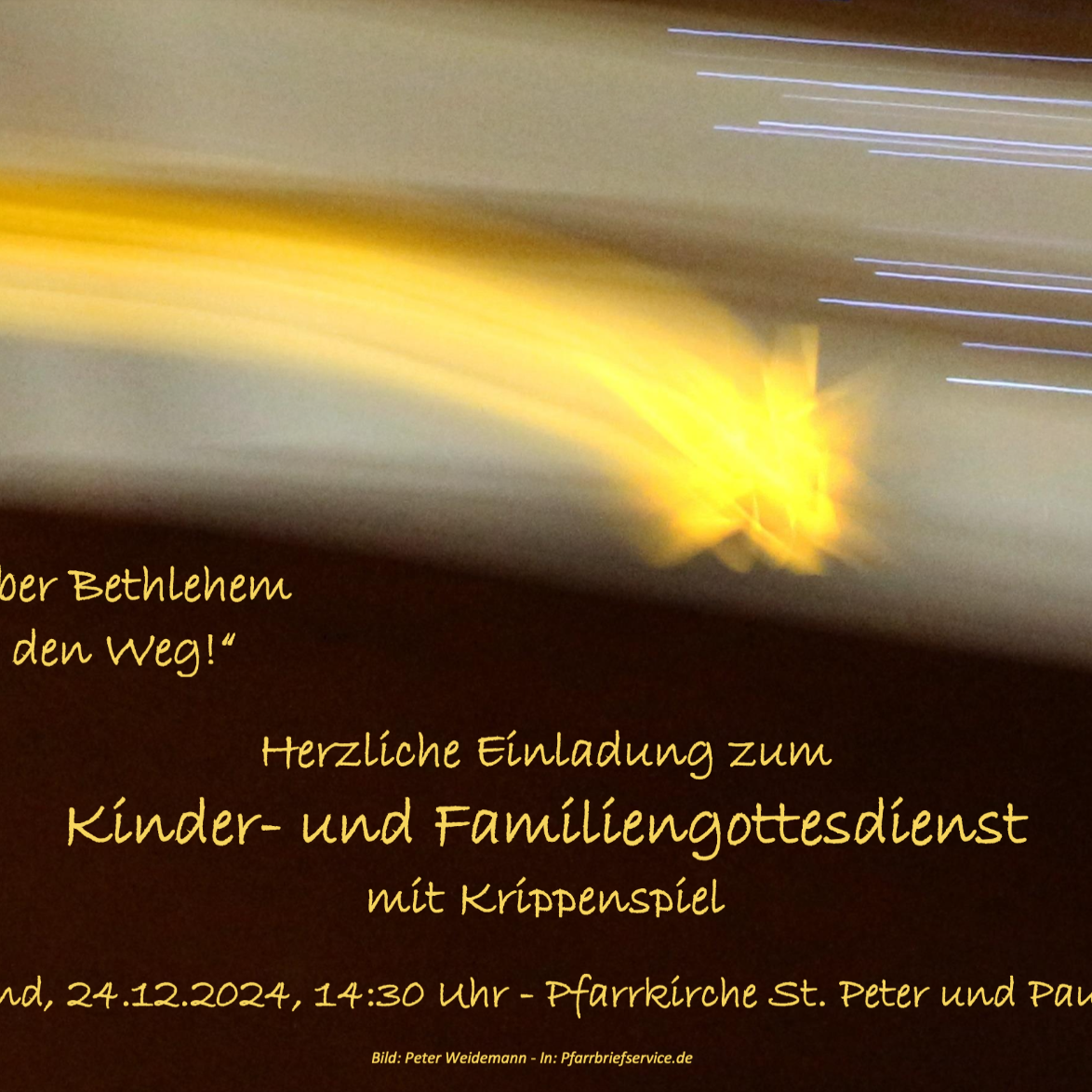 Kinder und Familiengottesdienst mit Krippenspiel 2024